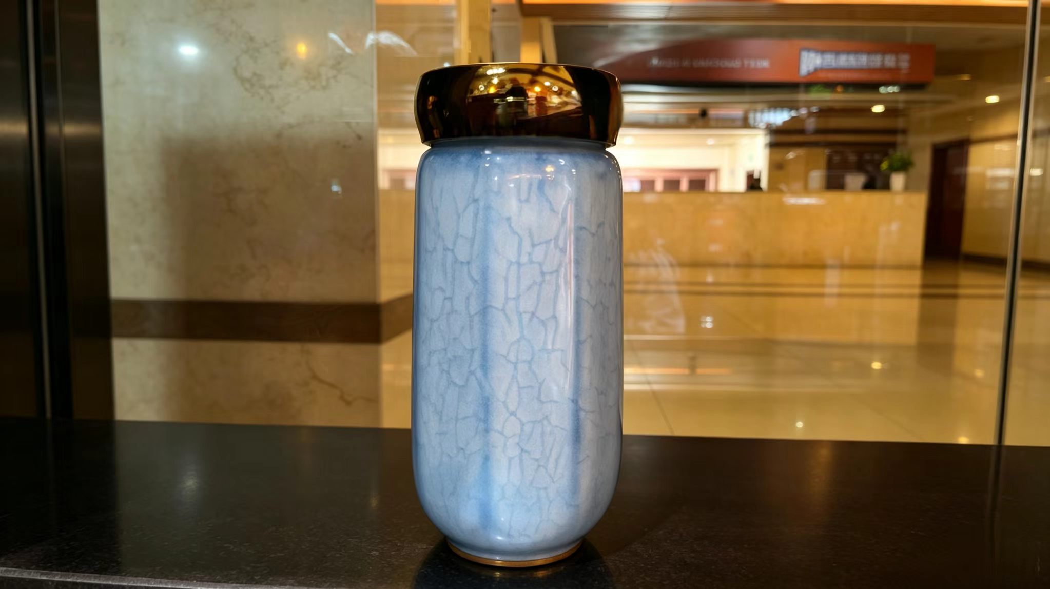 天青开片保温杯