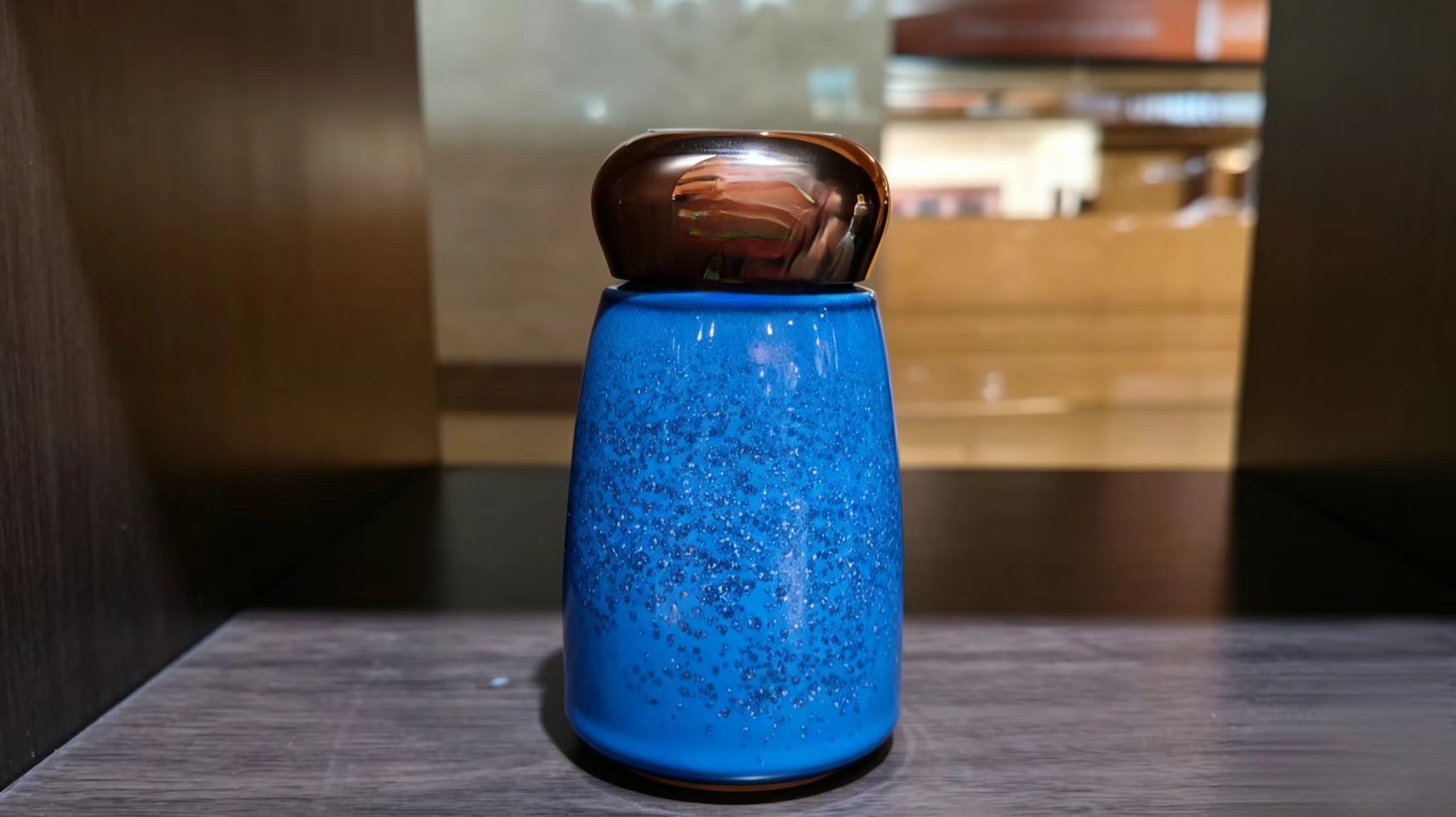 蓝色星点保温杯